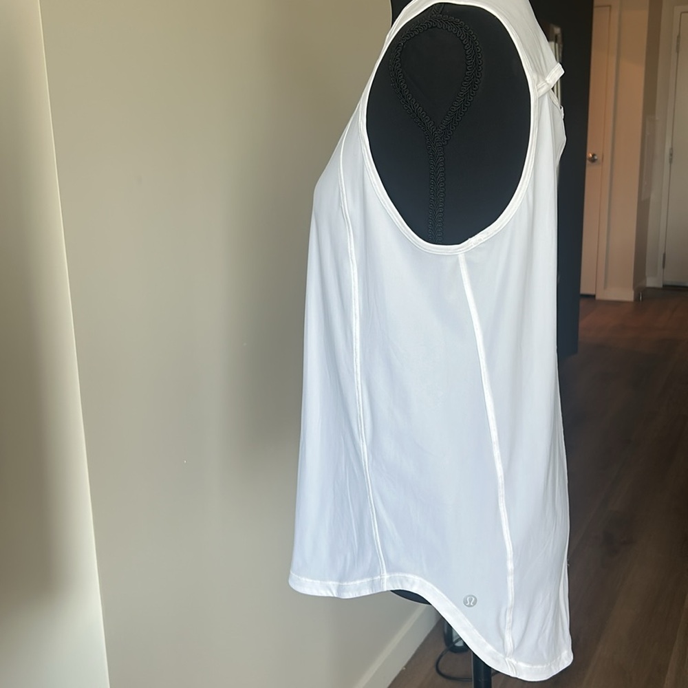 Lululemon White Mesh Back Sleeveless Tank Top - Picture 3 of 9